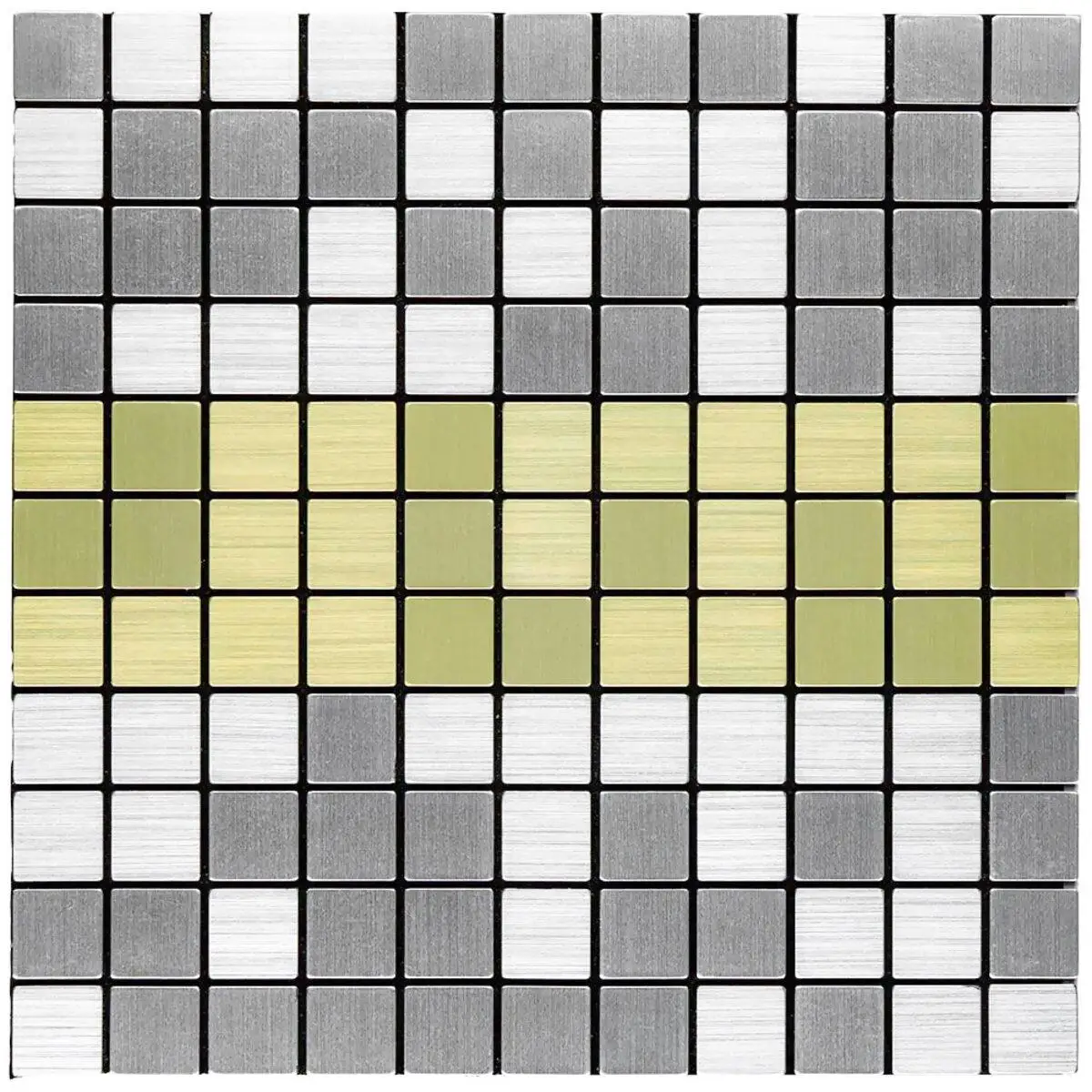 3D-панель Плитка-мозаїка на самоклеющийся основі алюмінієва 300х300х3 мм Срібний/Золотий (SW-00001826)