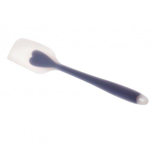 Лопатка силиконовая цельная с прозрачной ручкой Сердечко 27,5 см Фиолетовый (6cd2bd5d)