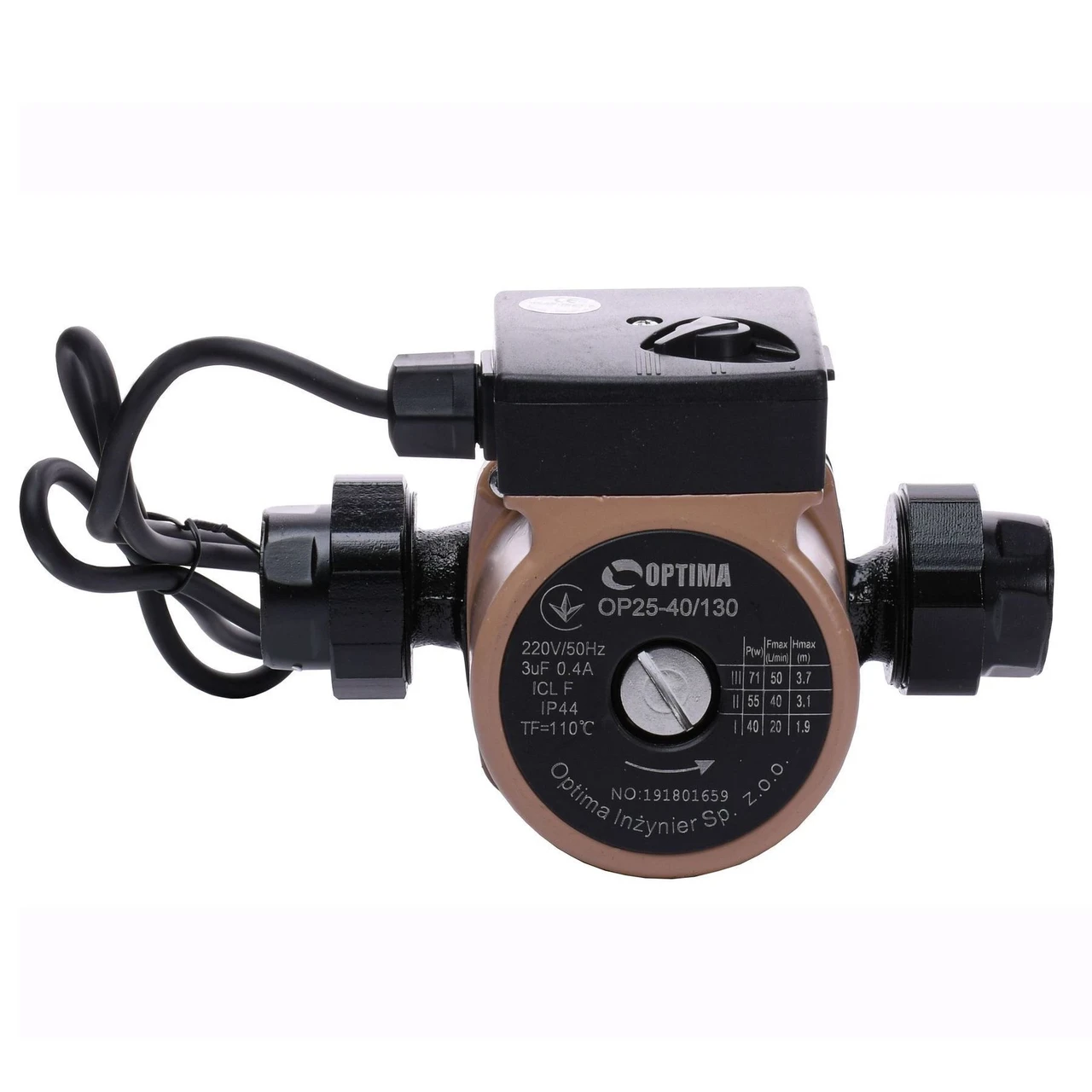 Насос циркуляційний Optima OP25-40 гайки/кабель з вилкою 130 мм (00001113)