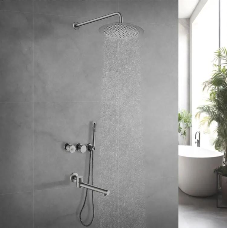 Душевая система Nett TSGr-99 внутреннего монтажа с изливом Графитовый (24239899)