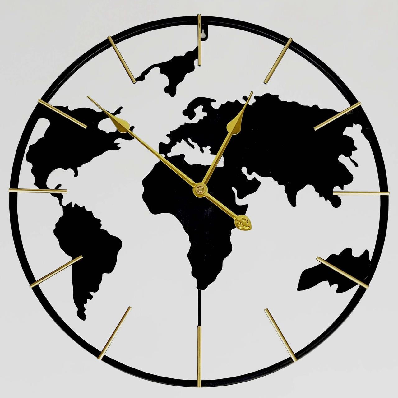 Часы настенные бесшумные OV-0069 59,7 см металлический лофт Черный (2861666964)