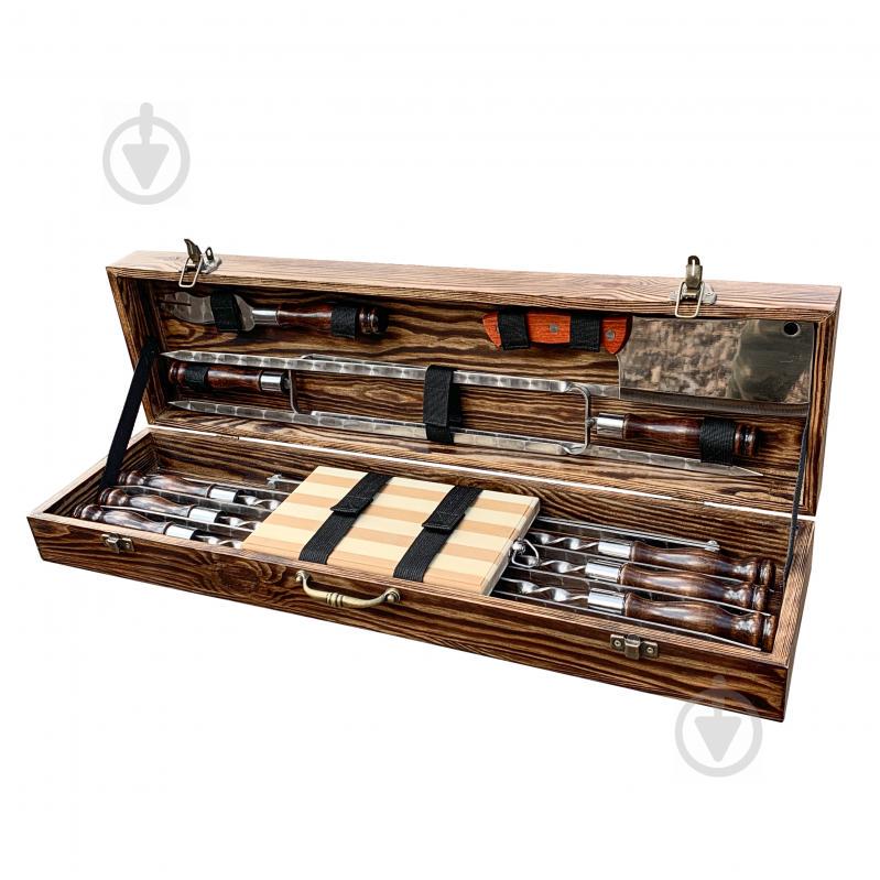 Набор шампуров Gorillas Market Тигр Gorillas BBQ в деревянной коробке (hub_GSRh82088)