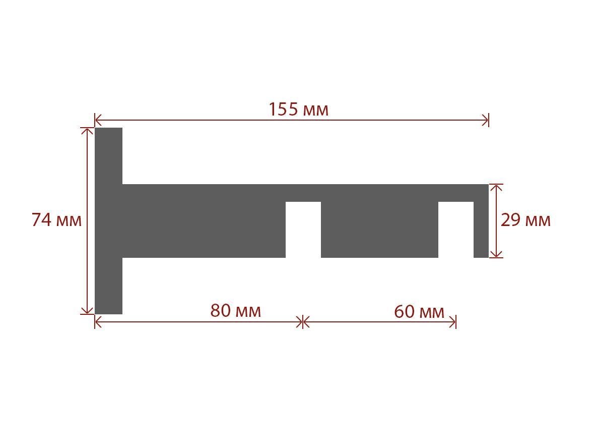 Кронштейн Quadrum Скарлайн подвійний 8-14 см Білий глянець - фото 2