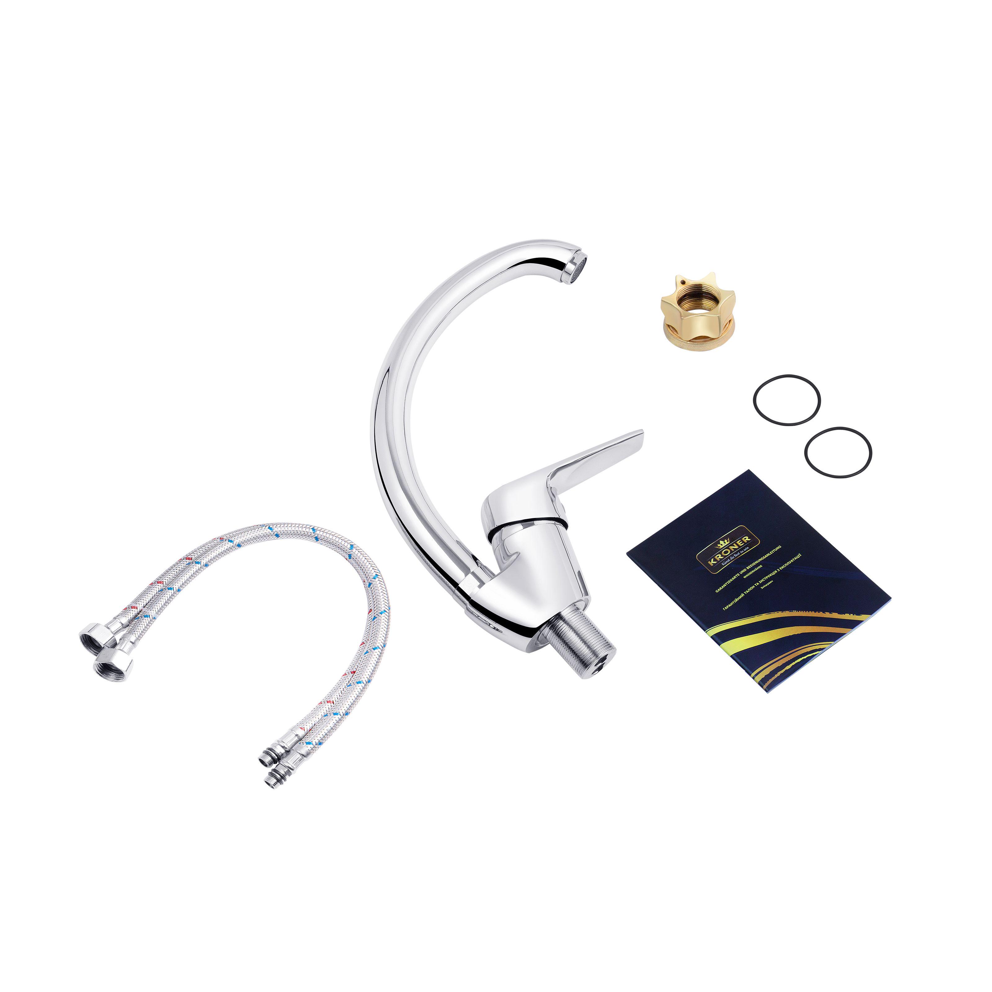 Смеситель для кухни KRONER Odra-C032 CV021151 однорычажный Хром (134694) - фото 4 Смеситель для кухни KRONER Odra-C032 CV021151 однорычажный Хром (134694) - фото 4