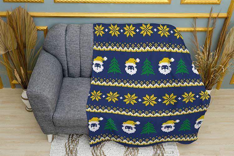 Плед плюшевый Зимняя сказка однослойный 150х210 см Сине-желтый (114529-21) Плед плюшевый Зимняя сказка однослойный 150х210 см Сине-желтый (114529-21)