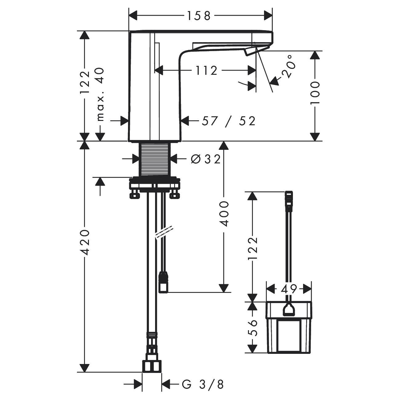 Кран для умивальника Hansgrohe VERNIS BLEND 71503000 сенсорний Хром (115668) - фото 2