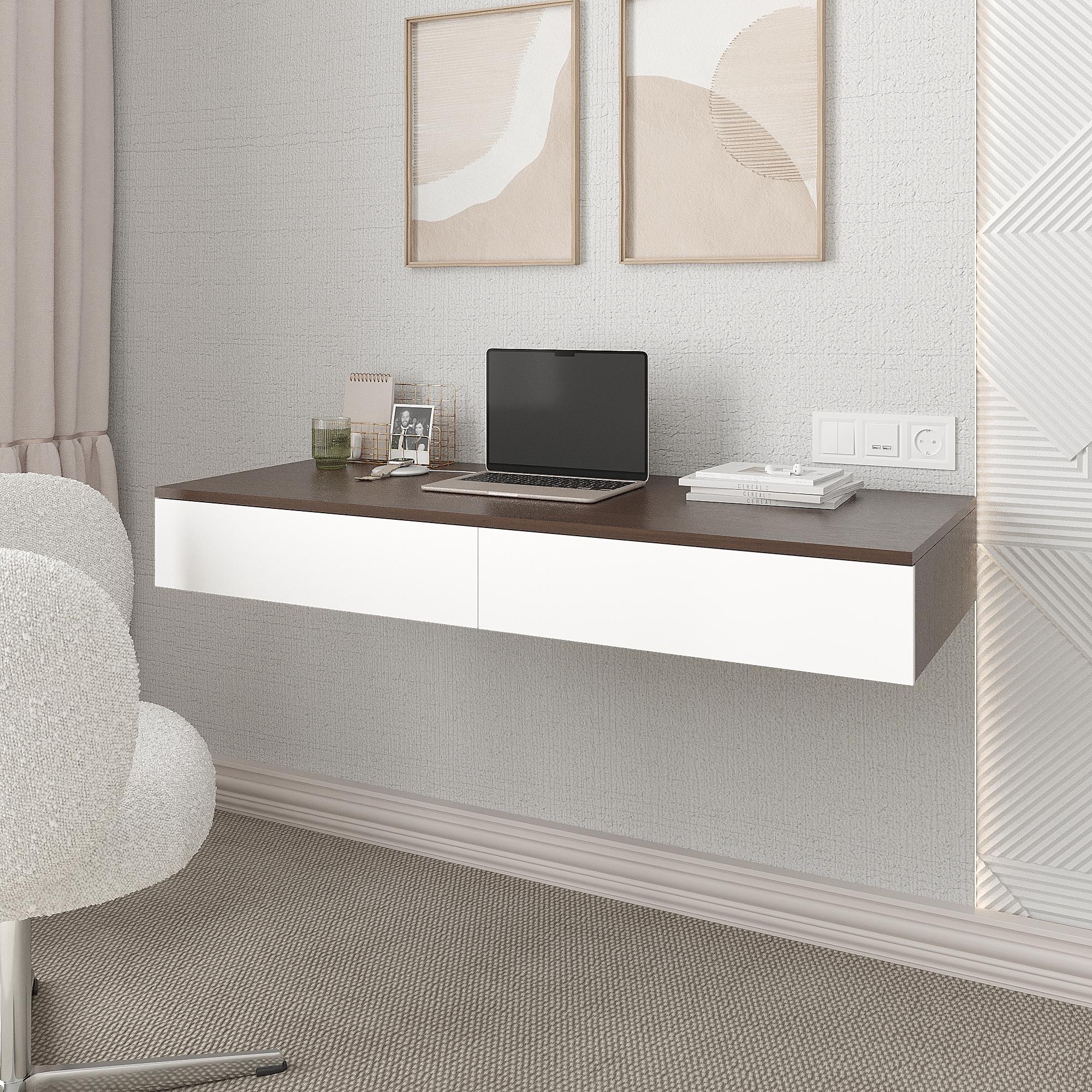 Стол письменный навесной СП-Ейр 160х1200х500 мм Венге магия/Белый (28522580) - фото 1 Стол письменный навесной СП-Ейр 160х1200х500 мм Венге магия/Белый (28522580) - фото 1