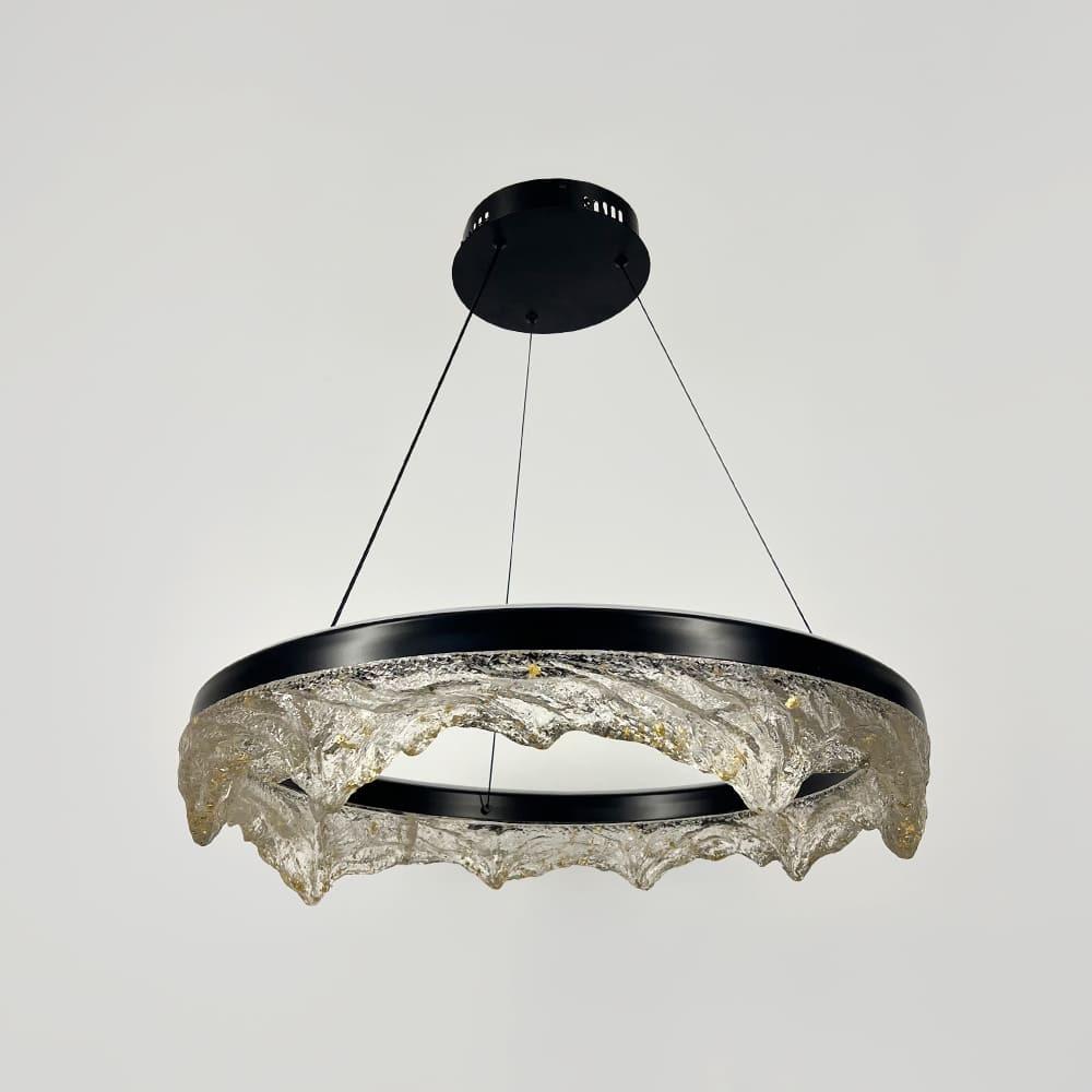 Люстра з підвісним корпусом у вигляді таючих гір з патиною Ø 60 см Чорний (MJ374-600 BK)