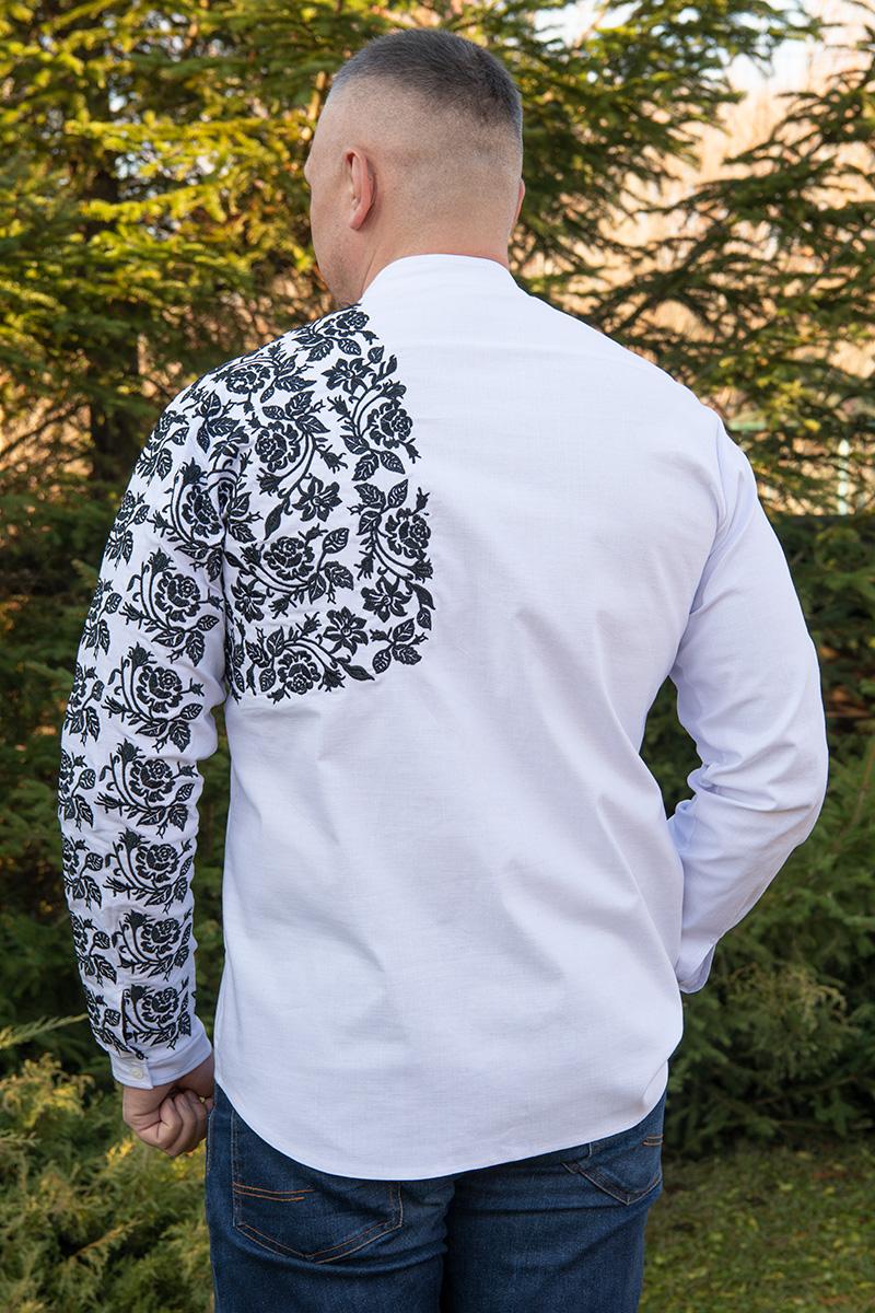 Вышиванка мужская из льна с вышивкой на одну сторону с длинным рукавом 2XL Белый (2053261541) - фото 5 Вышиванка мужская из льна с вышивкой на одну сторону с длинным рукавом 2XL Белый (2053261541) - фото 5