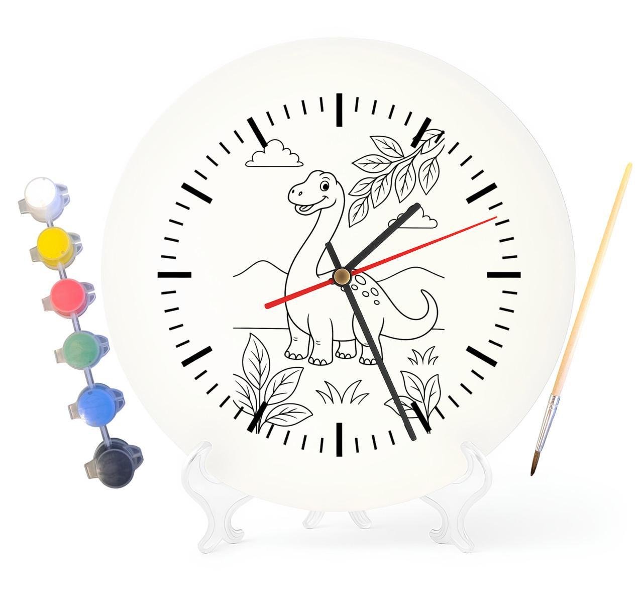 Детский набор для творчества часы раскраска Динозавр Диплодок 30 см (Г0053)