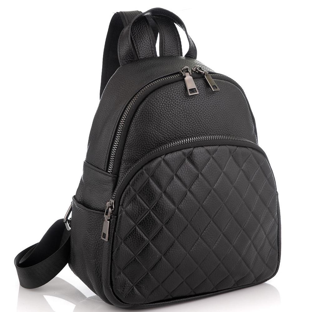 Городской рюкзак женский Royal Bag Nm20-W322A кожаный Черный (4771)