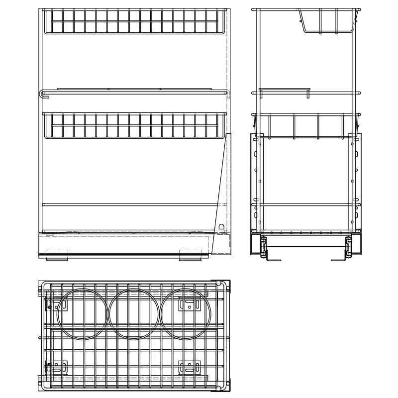 Карго с нижним креплением с полкой для бутылок 300 мм Хром (82824) - фото 7 Карго с нижним креплением с полкой для бутылок 300 мм Хром (82824) - фото 7