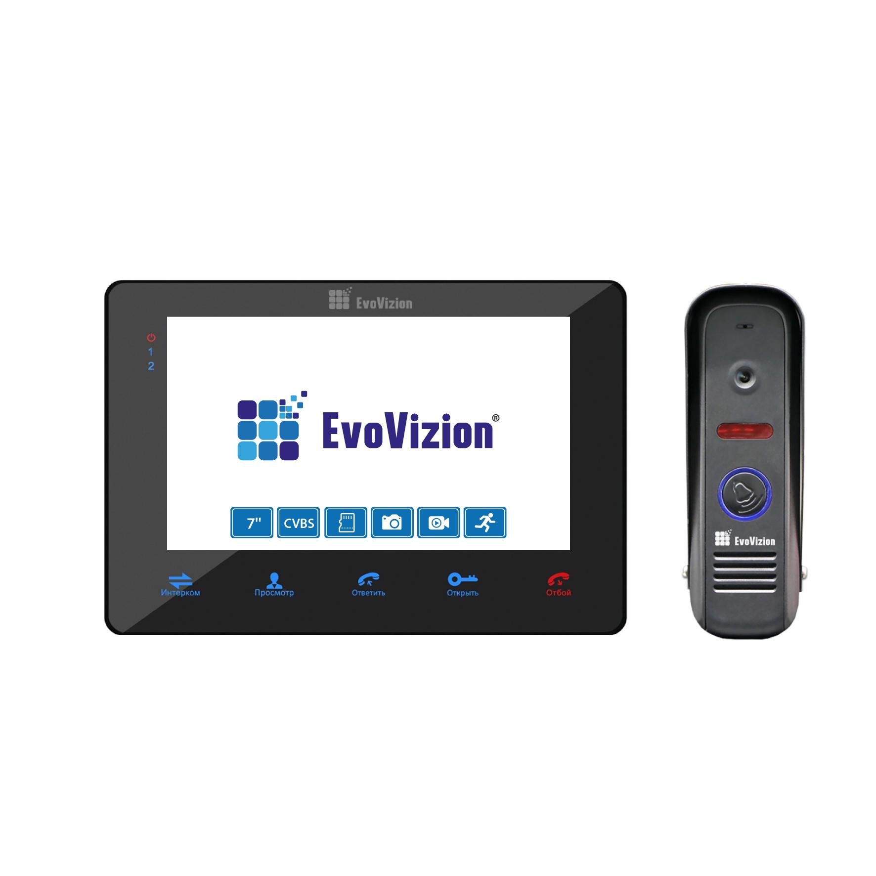 Комплект домофона EvoVizion VP-705 Black и DP-04 - фото 1