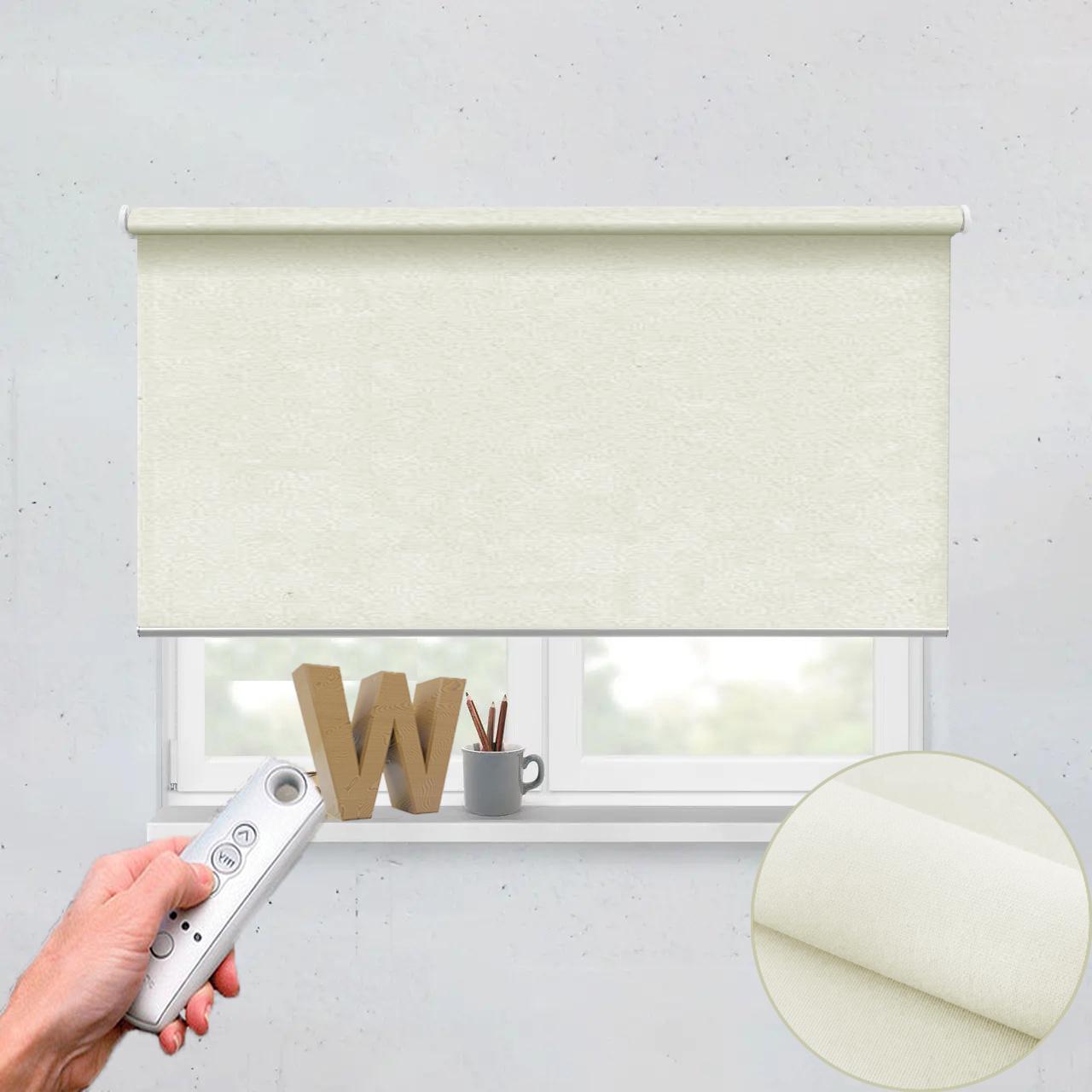 Рулонная штора автоматическая Wenster Перла 2090 92,5х350 см с электродвигателем Светло-серый (i1631020179)