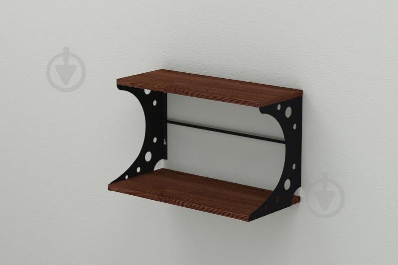 Полка настенная Ferrum-decor Букин 330x700x240 металл Черный ДСП Венге 16 мм (BUK0045)