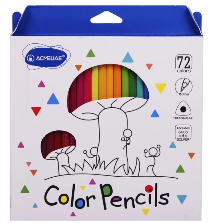 Набор карандашей Acmeliae Gold/Silver 72 цвета треугольный корпус