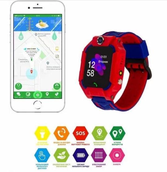 Смарт-годинник дитячий Xo Baby Smart Watch Q19 з GPS-трекером та SIM-картою Червоний з синім - фото 6