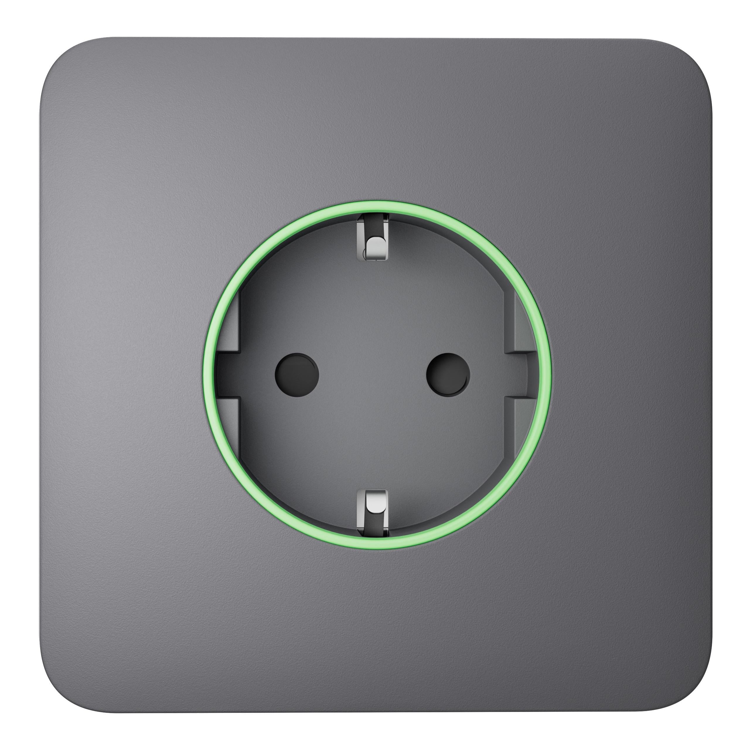 Розетка с функцией мониторинга потребления электроэнергии разумна встроенная Ajax Outlet type F Jeweller Grey (17366)