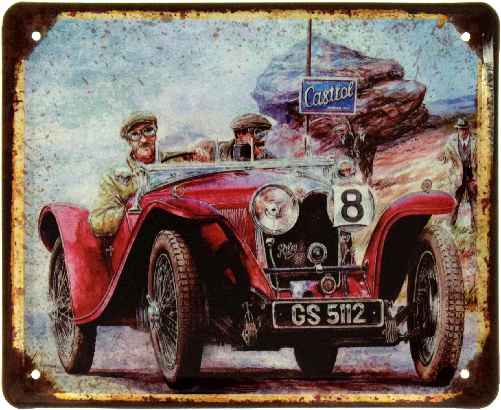 Табличка металлическая Riley MPH RAC Tourist Trophy 1933 18x22 см