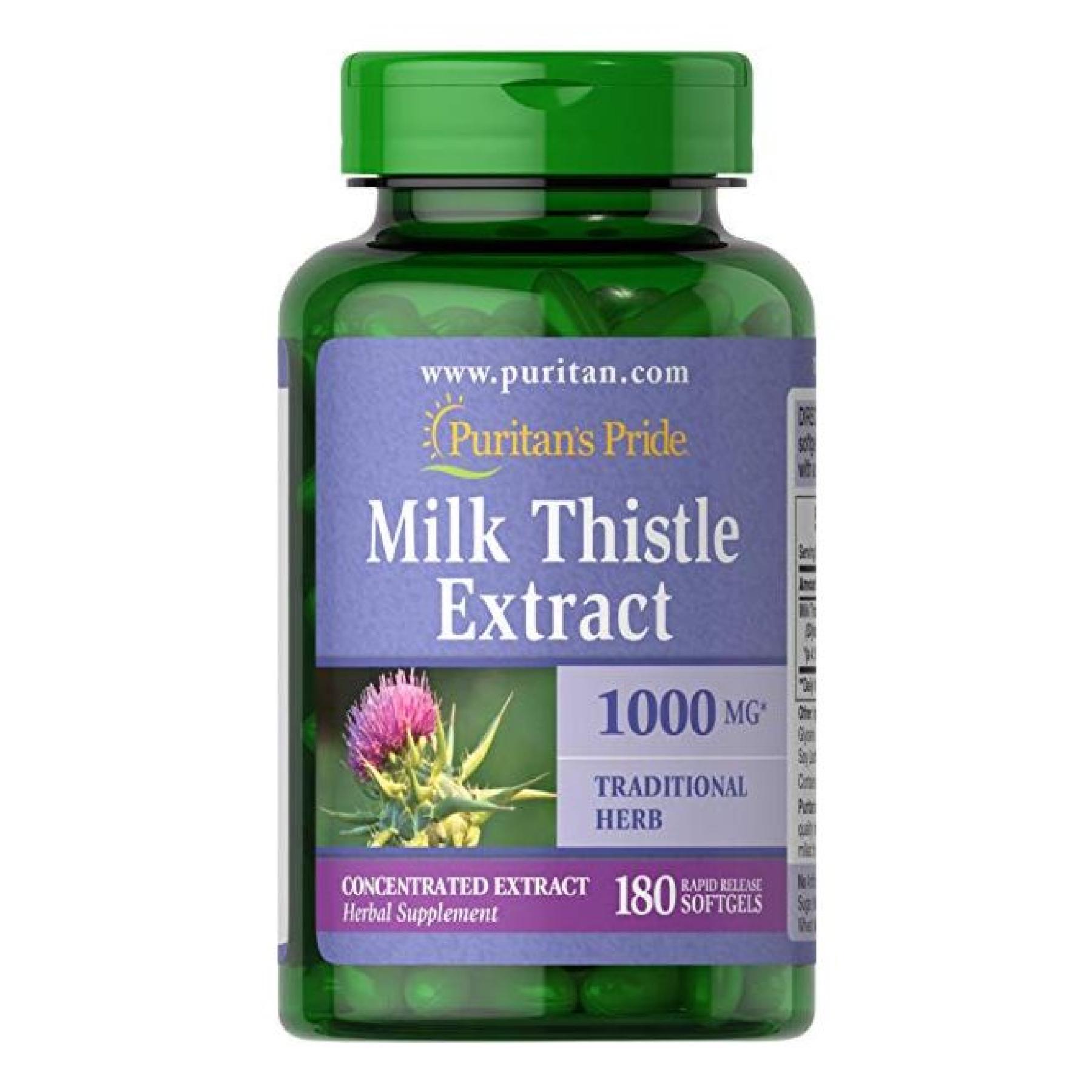 Натуральная добавка Milk Thistle 4:1 Extract 1000 mg 180 softgels (100-20-8003125-20)