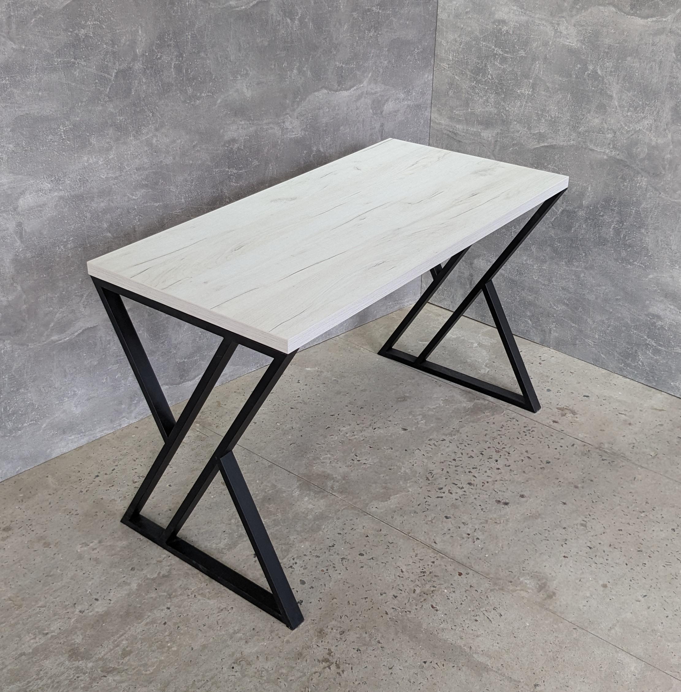 Стол письменный в стиле Лофт М8 1200x600x32 мм/40x20 мм Дуб Крафт Белый (28949917)