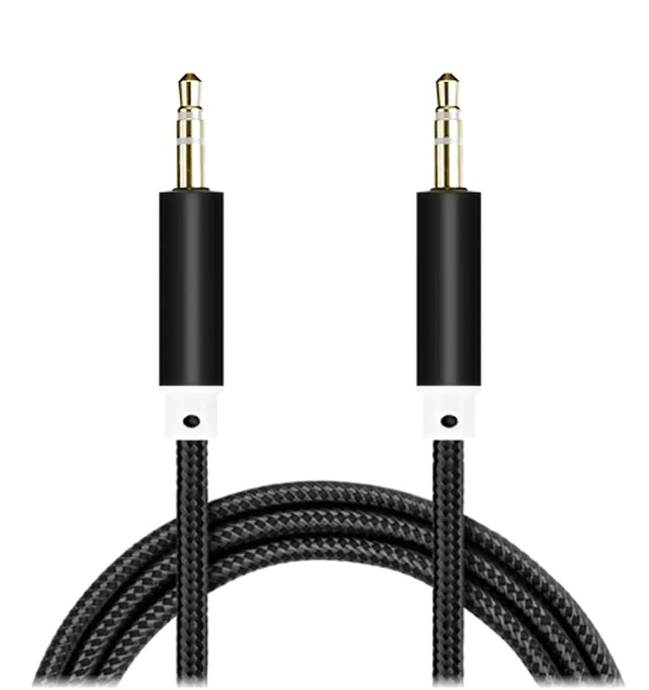 ᐉ AUX кабель 95 см mini jack 3,5х3,5 мм Черный/Белый (1009086-Black ...