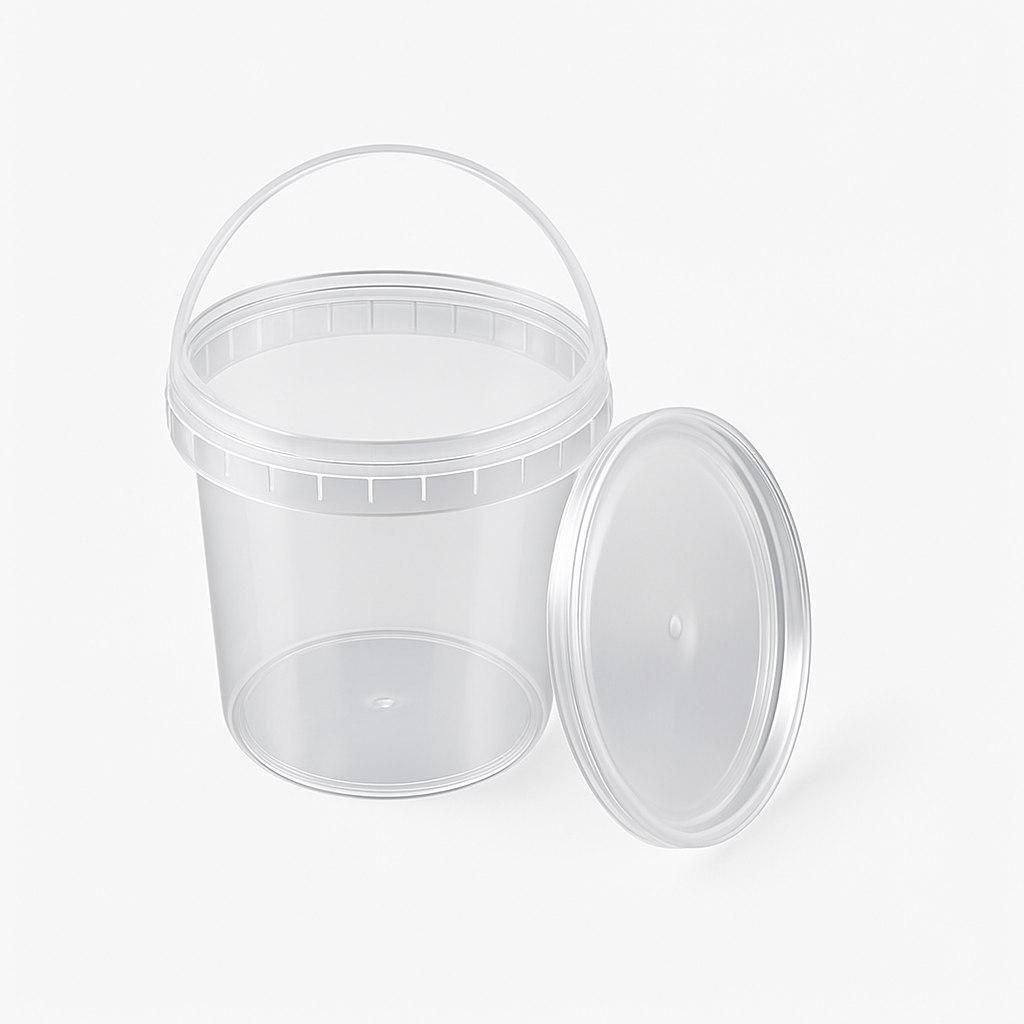 Ведро пластиковое Мрія пищевое с крышкой 1 л 50 шт. Прозрачный (23448628)