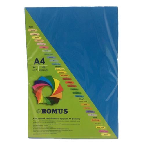 Папір кольоровий Romus А4 80 г/м2 100 аркушів Темно-cиній (R51383)