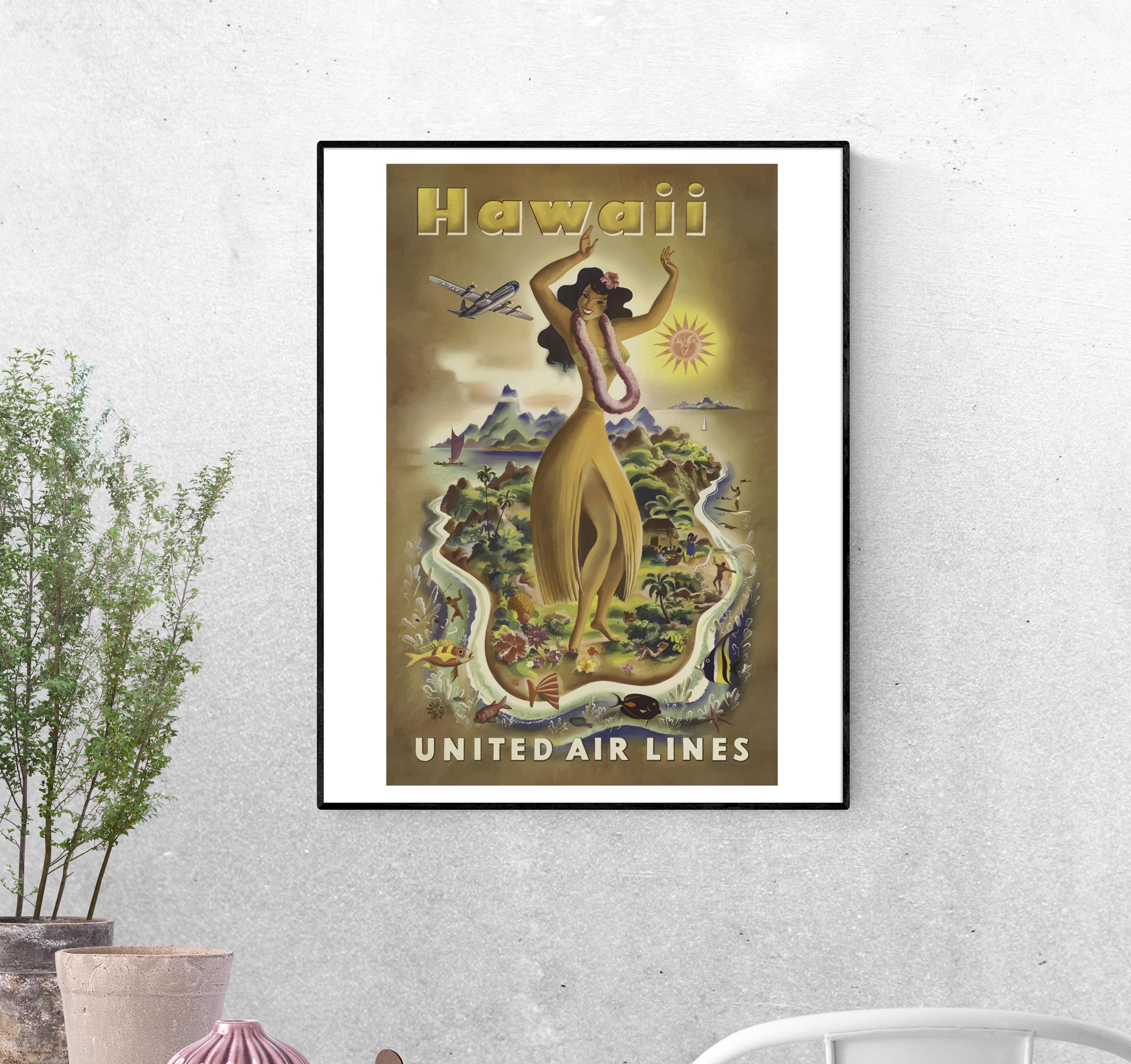 Тревел-постер Путешествие на Гавайи формат А-3