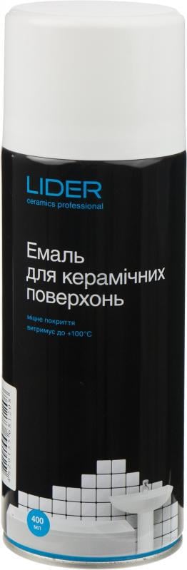Аэрозольная эмаль Lider Ceramics Professional для керамики и ванны 400 мл Белый (28715597) - фото 2 Аэрозольная эмаль Lider Ceramics Professional для керамики и ванны 400 мл Белый (28715597) - фото 2