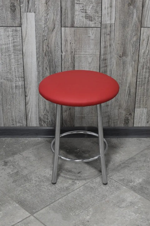Табурет кухонний Муза металевий з м'яким сидінням 30х45 см Червоний/Хром (28374198)