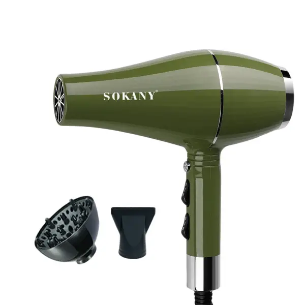 Фен Sokany SK-14006 с 3 насадками 2000 Вт Зеленый (149-107-SK-14006)