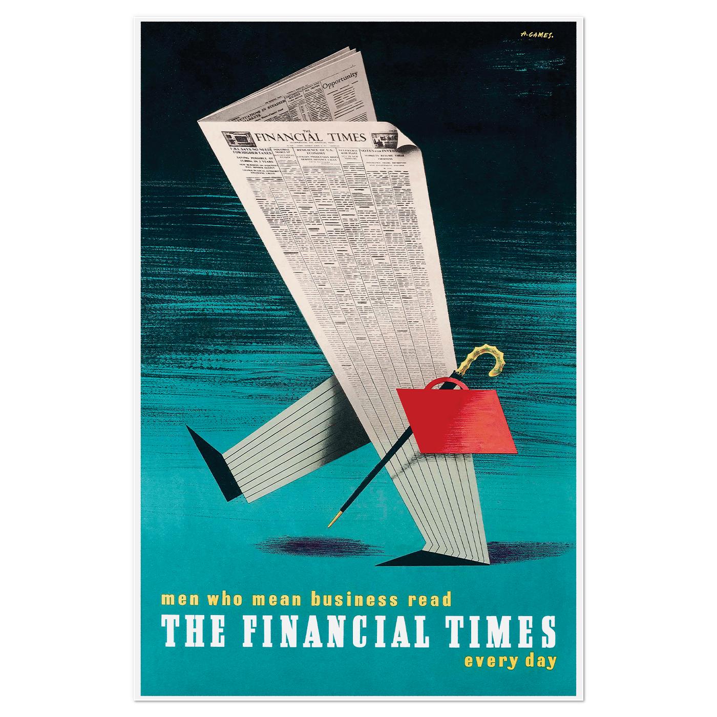 Плакат Financial Times 1951 Ретро 50x76 см (0379)
