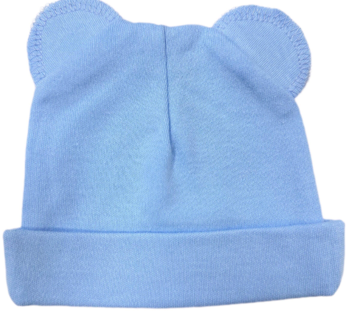 Шапочка RoyalBaby №2 с ушками 0-6 мес. Голубой (375-214)