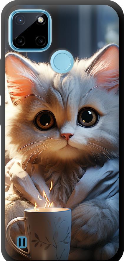 Чехол на Realme C25Y White cat (5646b-2553-42517)