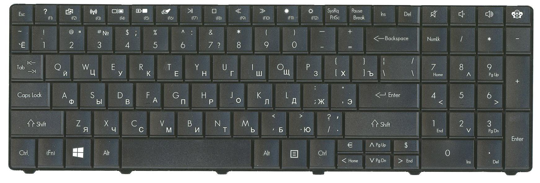 Клавіатура для ноутбука Acer Gateway E1 Black