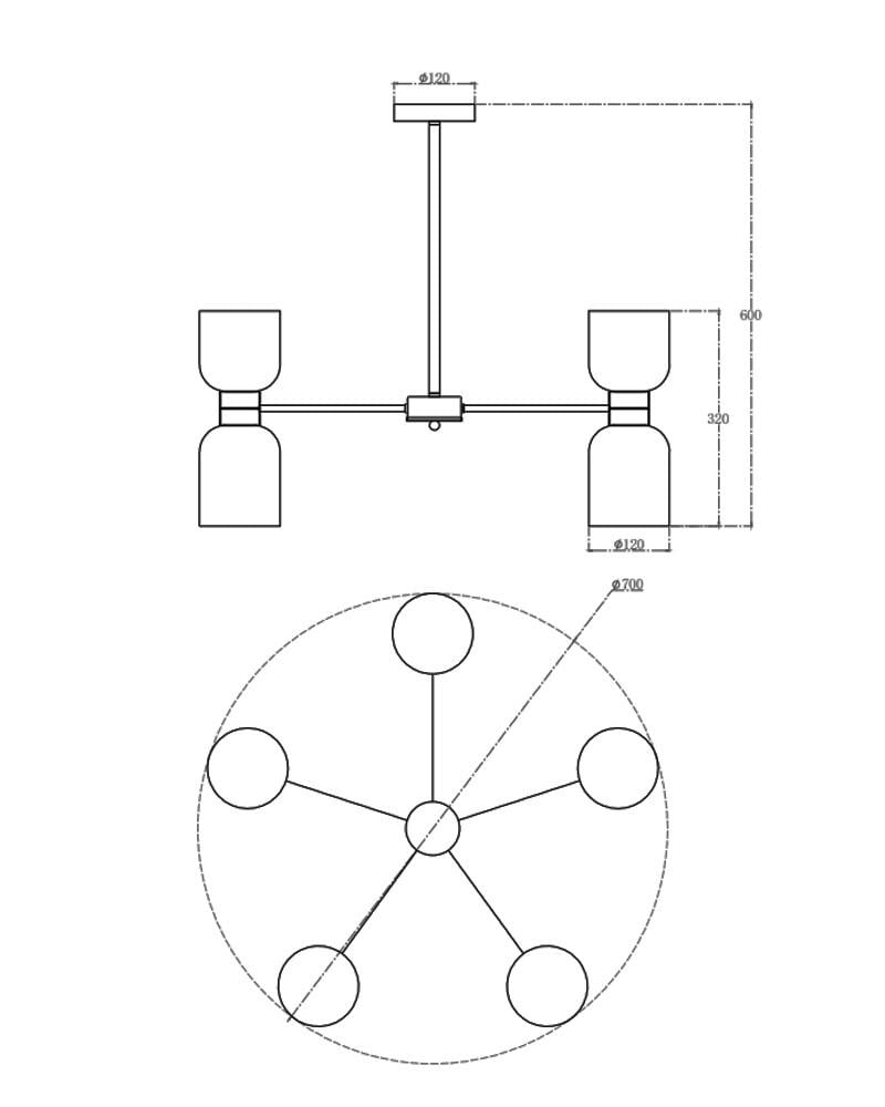 Люстра Edlin PL321155-10 Aurora E27 10x12W IP20 Латунный (28094491) - фото 2