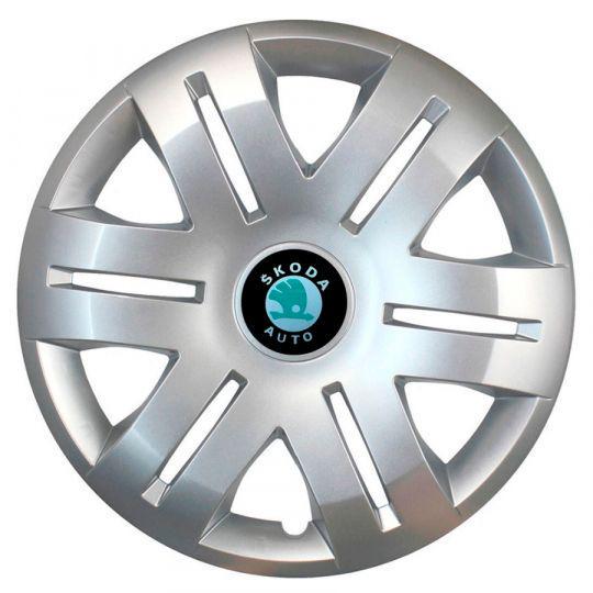 Автомобильные колпаки SKS 406 R16 с логотипом Skoda 4 шт. Серебристый