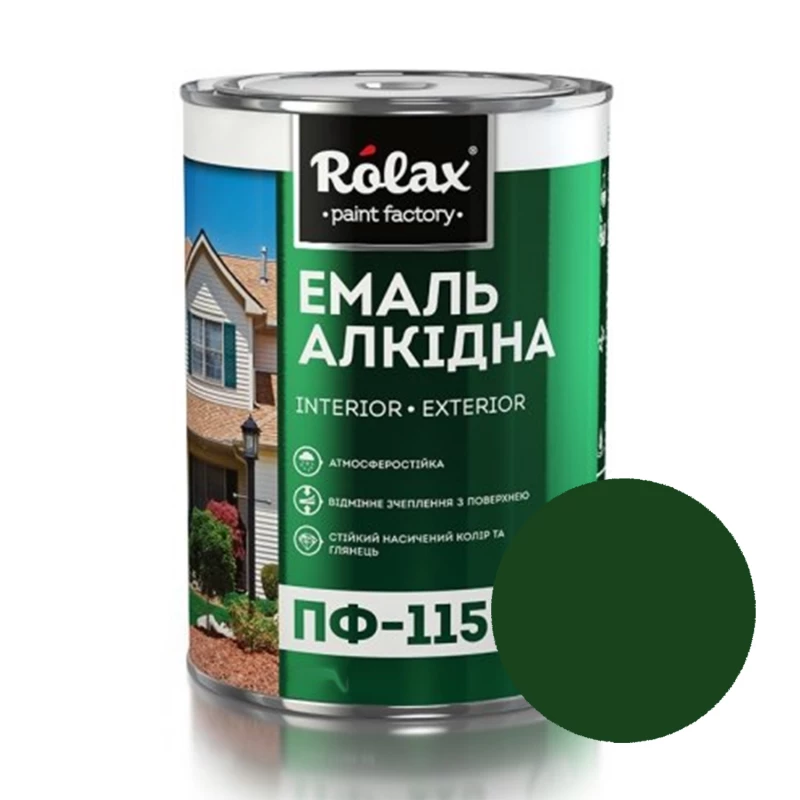 Емаль алкідна ПФ-115 Rolax 2,8 кг Зелений (2687630176)