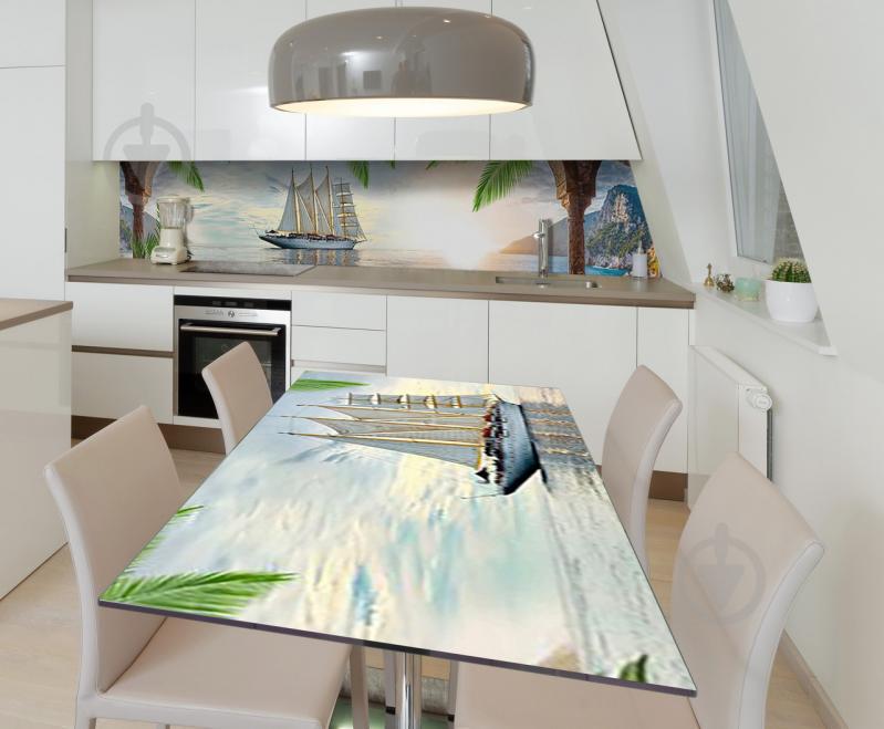 Наклейка вінілова на стіл Zatarga "Корабель у Тропиках" 650х1200 мм Наклейка вінілова на стіл Zatarga "Корабель у Тропиках" 650х1200 мм