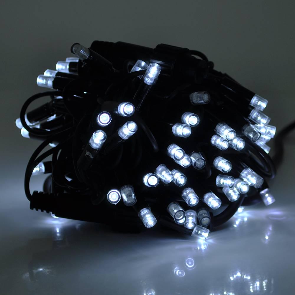 Гірлянди 100 LED Діод 10 м чорна ізоляція вулична White