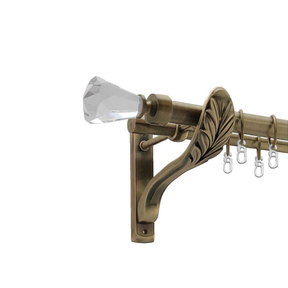 Карниз металлический Orvit Лучетта двухрядный ретро/гладкая труба/кольцо металлическое Антик 25/19 мм 300 см (4301689)