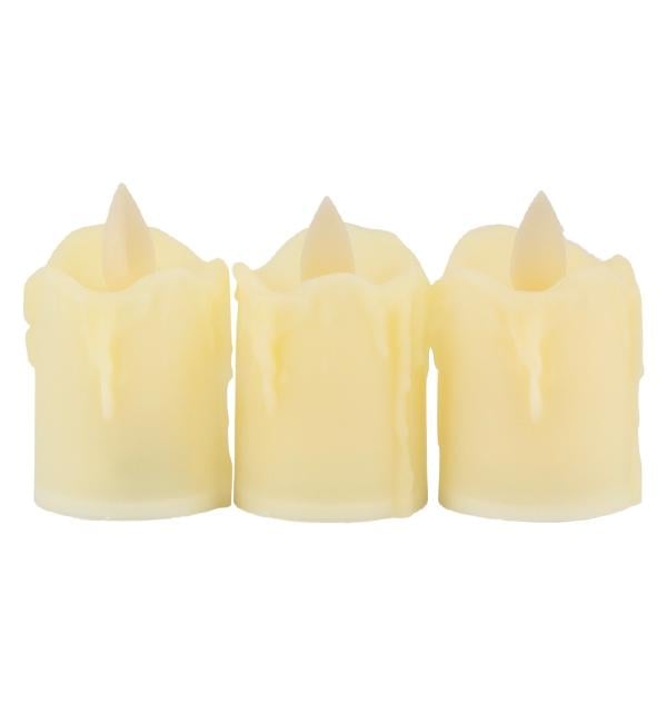 Свечи светодиодные 3шт. 6,2 см Айвори (10632)