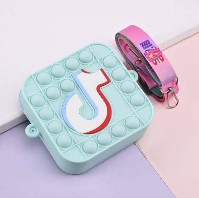 Детская силиконовая сумочка Pop It-кошелек C4351 TikTok Голубой (1697857033)