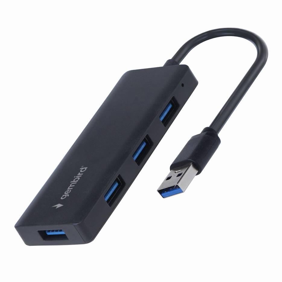 USB-хаб Gembird UHB-U3P4-03 USB-A 4 порта 15 см USB 3.1 Gen 1 Black (35575517)