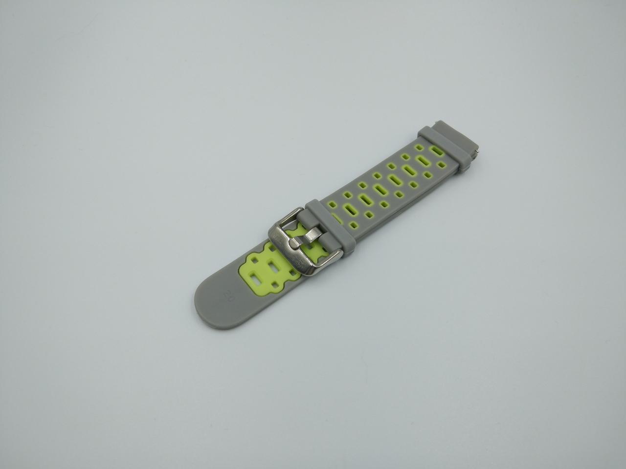 Ремешок для смарт-часов MiJobs Sport силиконовый 20 мм Серый/Зеленый (1626P) - фото 3 Ремешок для смарт-часов MiJobs Sport силиконовый 20 мм Серый/Зеленый (1626P) - фото 3