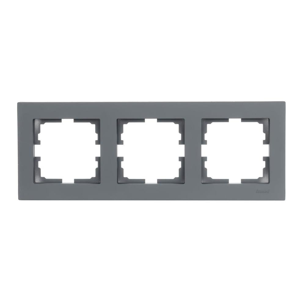 Рамка 3-местная горизонтальная Lezard Vesna Шеффилд Грей