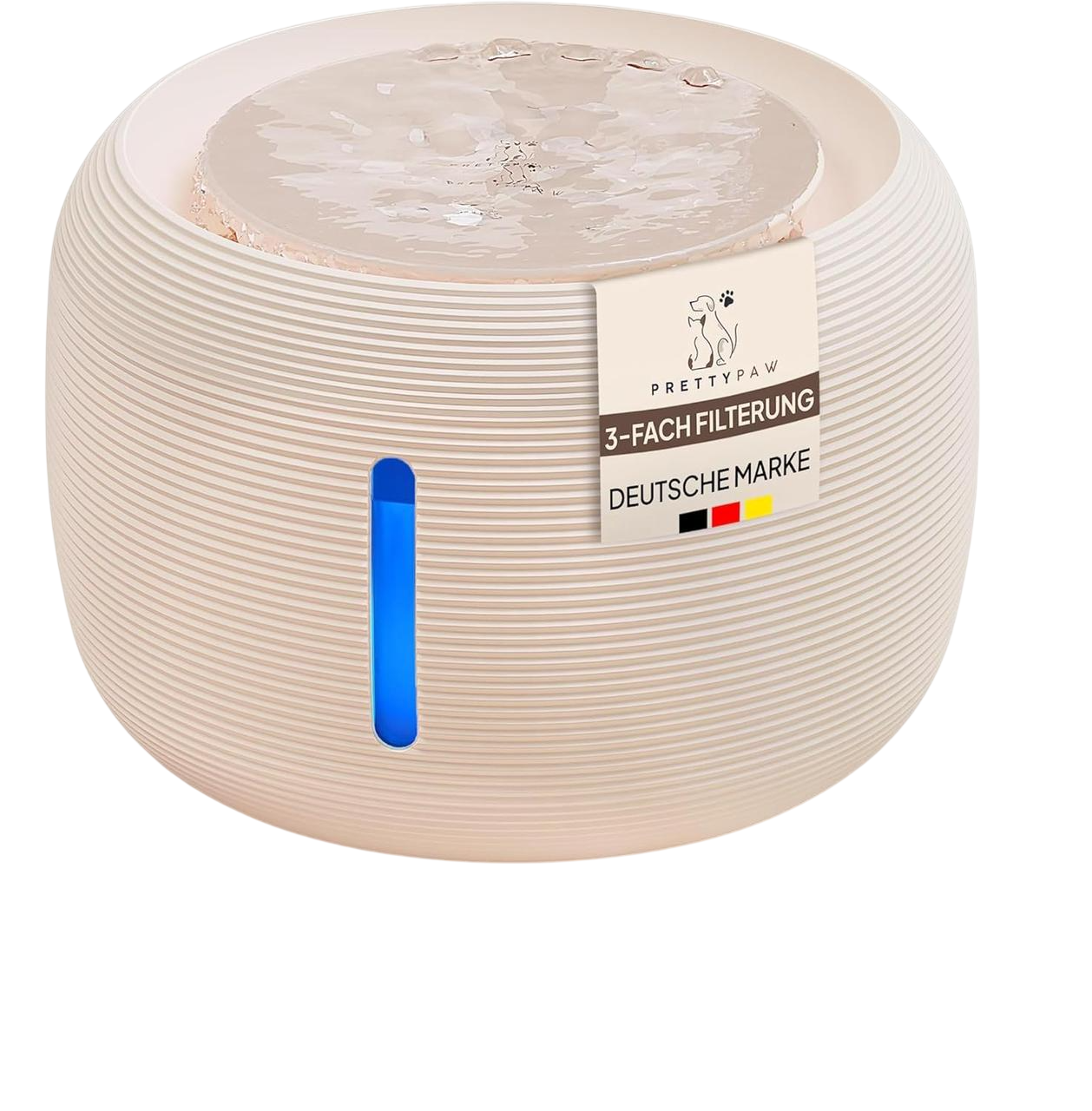Фонтан для котов питьевой PRETTYPAW Oasis Pro с LED подсветкой и угольным фильтром 2,5 л