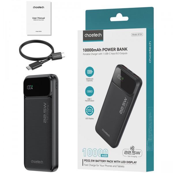 Повербанк Choetech 10000 mAh 22,5W PD3.0 QC3.0 Li-Polymer Черный (621652) - фото 3