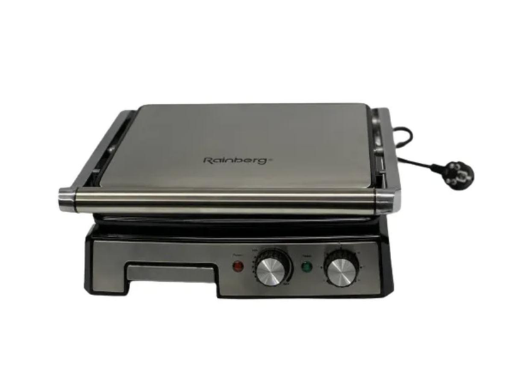 Електрогриль прижимний Rainberg RB-2282 з антипригарним покриттям для м'яса/риби/овочів (ML-04193)